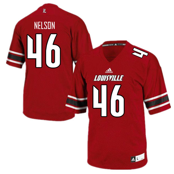 Men #46 Blake Nelson Louisville Cardinals College Football Jerseys Sale-Red